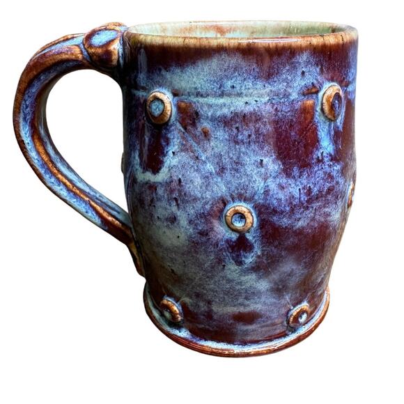 Glazed Pottery Other - Glazed Pottery Coffee Mug Cup Multicolor Stamped At The Bottom.